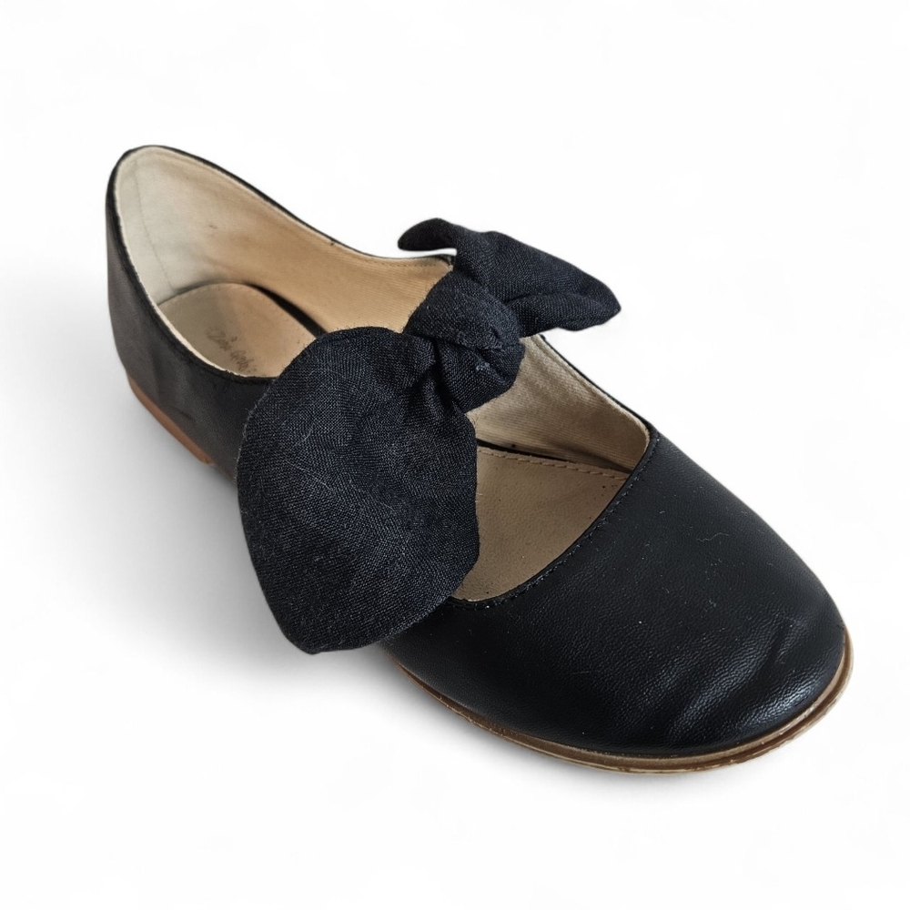 Zara Girls Black Bow Ballet Flats Size 33 Kids Dress Shoes Classic School Party